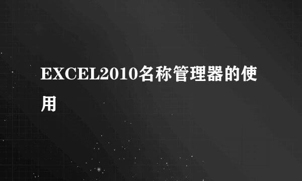 EXCEL2010名称管理器的使用