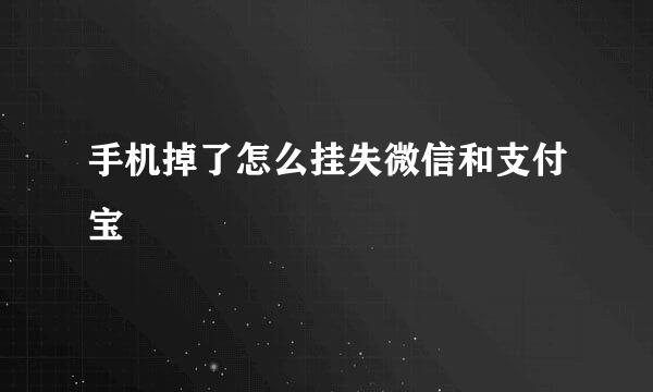 手机掉了怎么挂失微信和支付宝