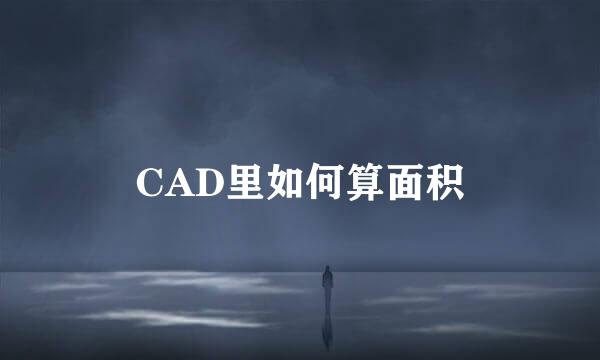 CAD里如何算面积