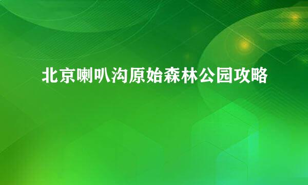 北京喇叭沟原始森林公园攻略