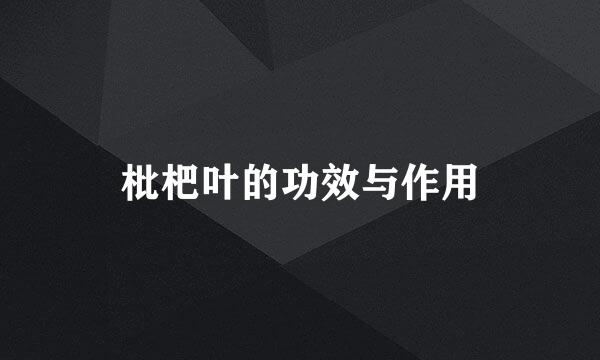 枇杷叶的功效与作用