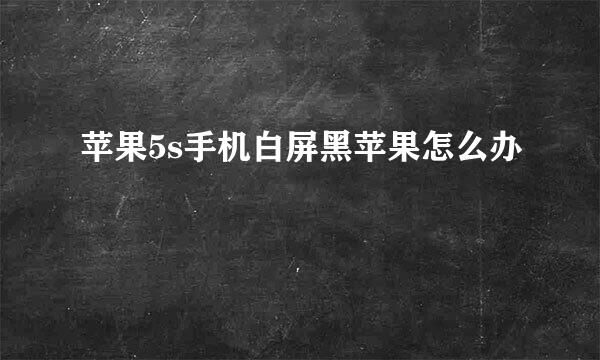 苹果5s手机白屏黑苹果怎么办