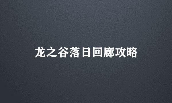 龙之谷落日回廊攻略