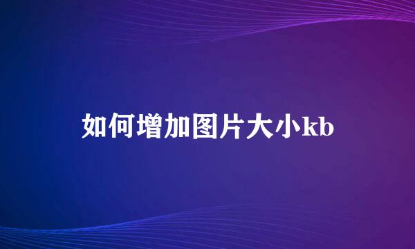 如何增加图片大小kb