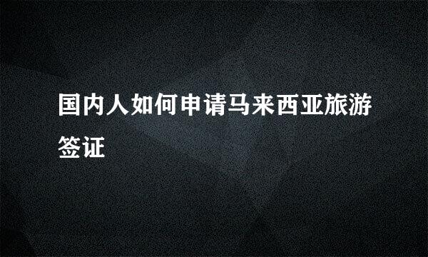 国内人如何申请马来西亚旅游签证