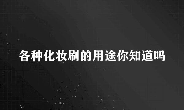各种化妆刷的用途你知道吗