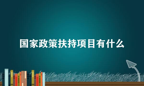 国家政策扶持项目有什么