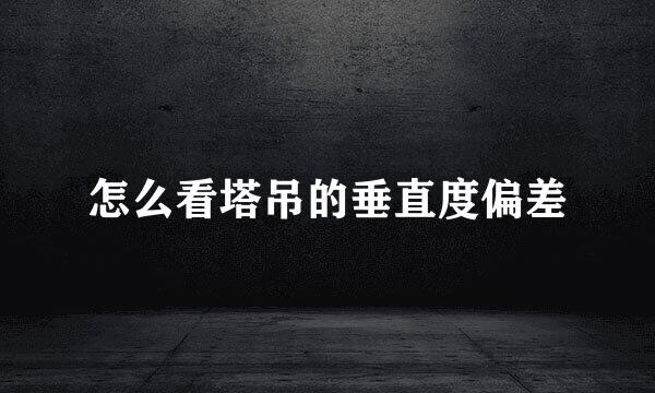 怎么看塔吊的垂直度偏差