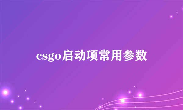 csgo启动项常用参数