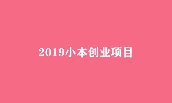2019小本创业项目