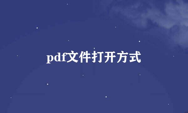 pdf文件打开方式