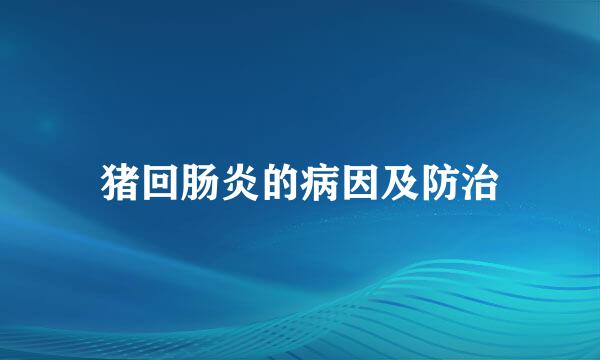 猪回肠炎的病因及防治