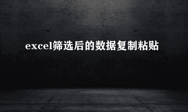 excel筛选后的数据复制粘贴