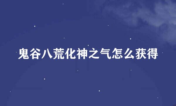 鬼谷八荒化神之气怎么获得