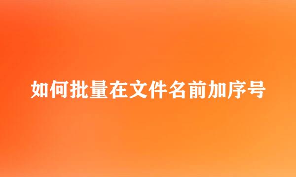 如何批量在文件名前加序号