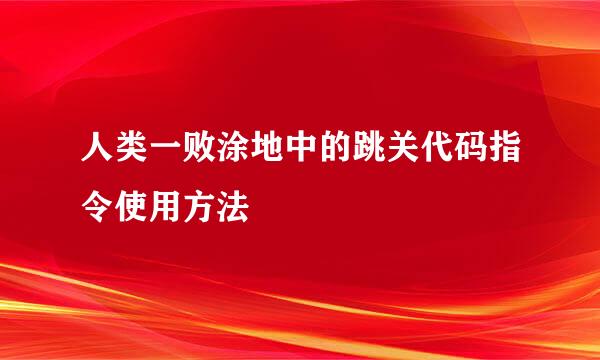 人类一败涂地中的跳关代码指令使用方法