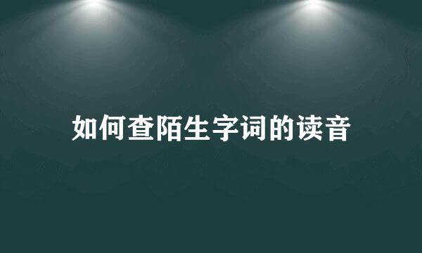 如何查陌生字词的读音