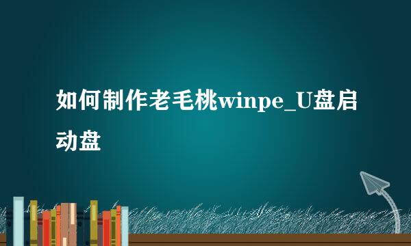 如何制作老毛桃winpe_U盘启动盘