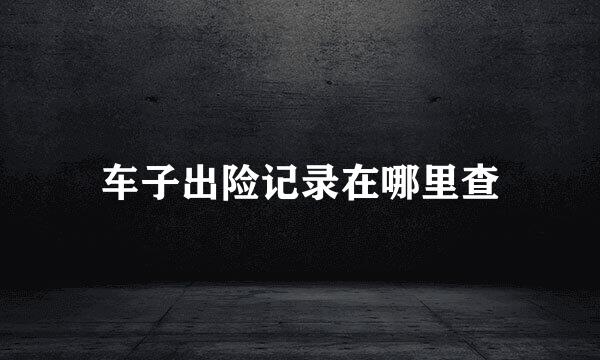 车子出险记录在哪里查