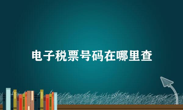 电子税票号码在哪里查