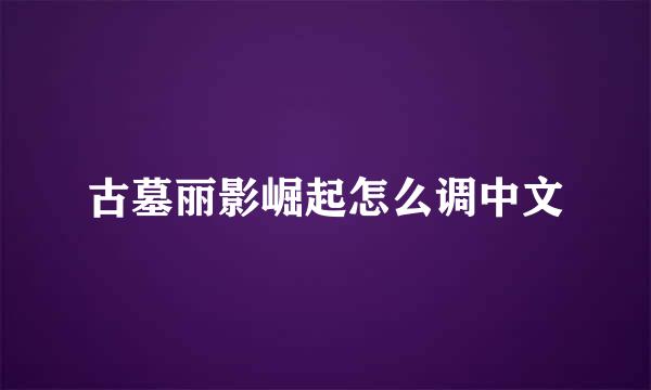 古墓丽影崛起怎么调中文