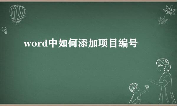 word中如何添加项目编号