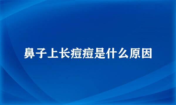 鼻子上长痘痘是什么原因