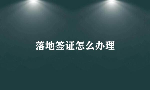 落地签证怎么办理