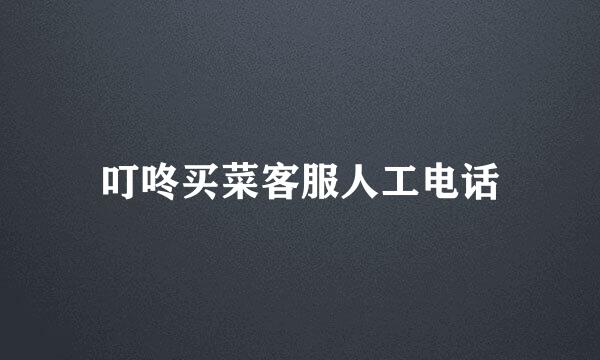 叮咚买菜客服人工电话
