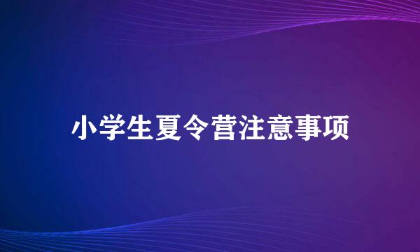 小学生夏令营注意事项