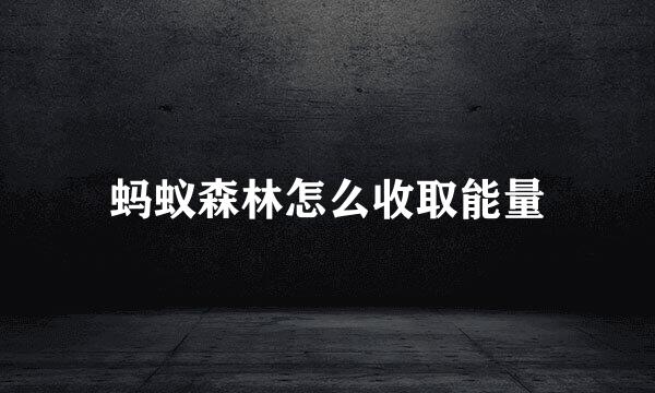 蚂蚁森林怎么收取能量