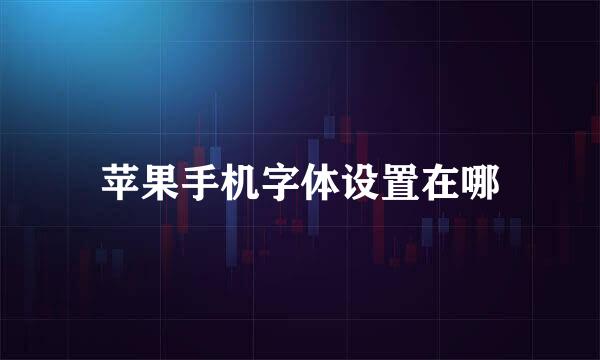 苹果手机字体设置在哪
