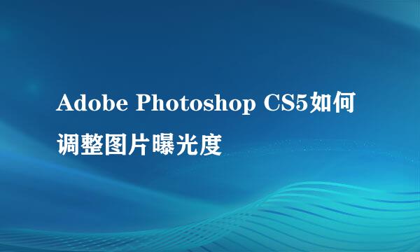 Adobe Photoshop CS5如何调整图片曝光度