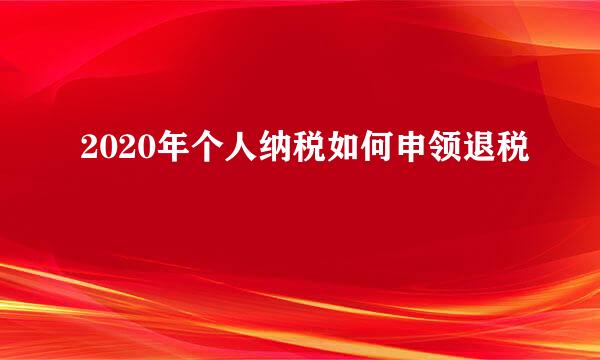 2020年个人纳税如何申领退税