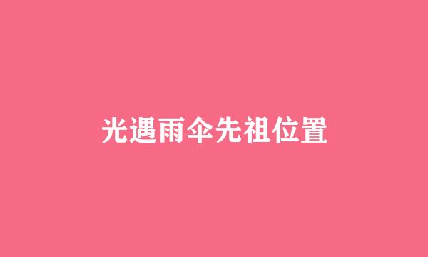 光遇雨伞先祖位置