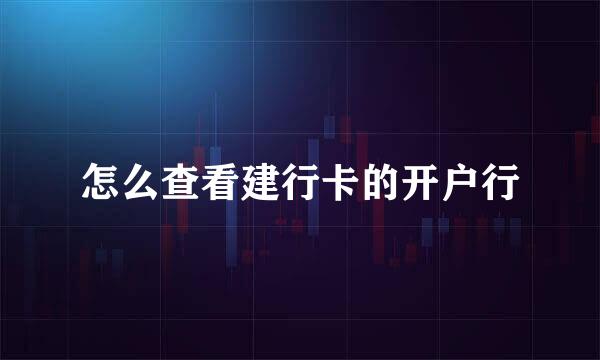 怎么查看建行卡的开户行