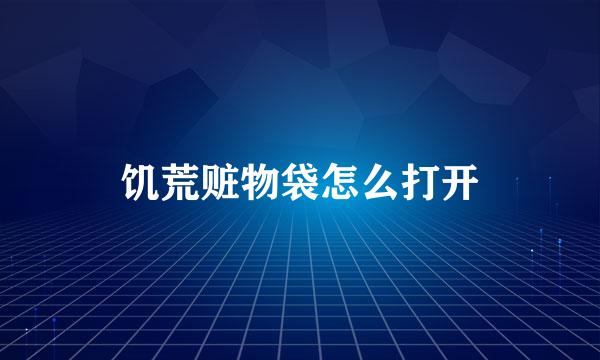 饥荒赃物袋怎么打开