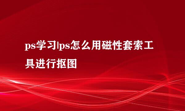 ps学习|ps怎么用磁性套索工具进行抠图