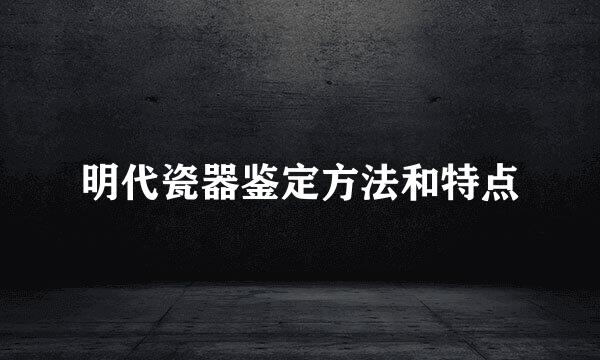 明代瓷器鉴定方法和特点