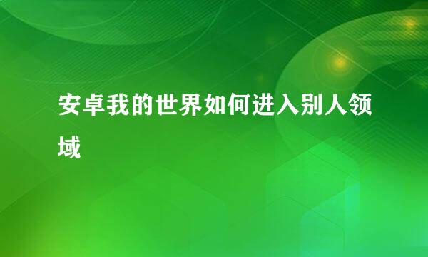 安卓我的世界如何进入别人领域