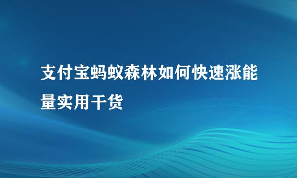 支付宝蚂蚁森林如何快速涨能量实用干货