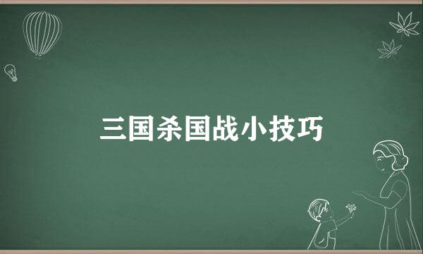 三国杀国战小技巧