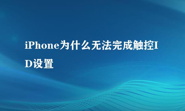 iPhone为什么无法完成触控ID设置