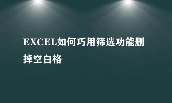 EXCEL如何巧用筛选功能删掉空白格
