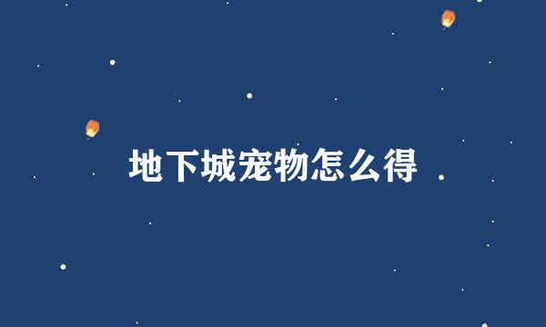 地下城宠物怎么得