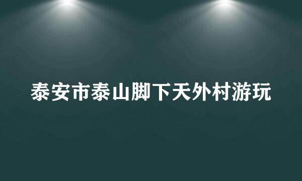 泰安市泰山脚下天外村游玩