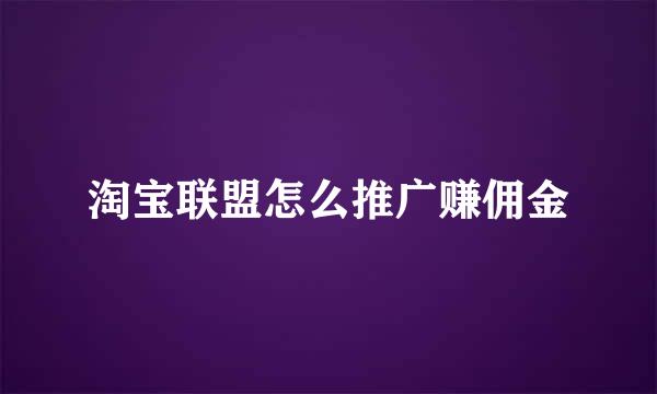 淘宝联盟怎么推广赚佣金