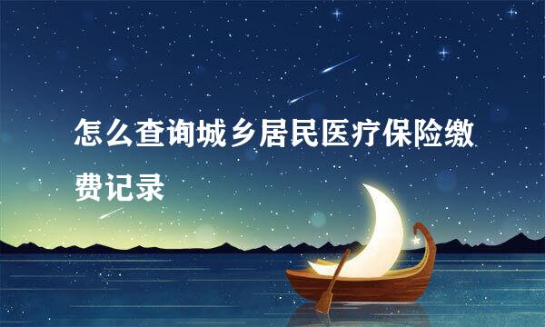 怎么查询城乡居民医疗保险缴费记录