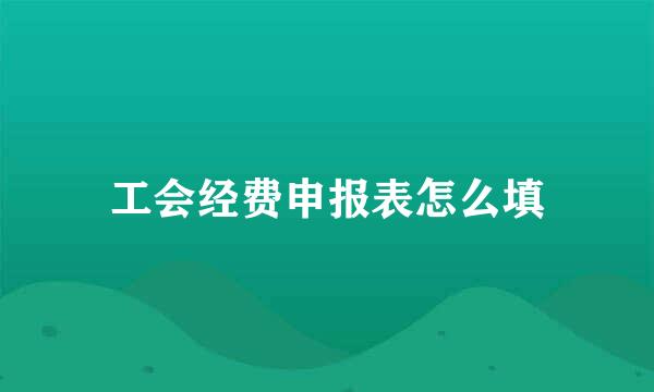 工会经费申报表怎么填