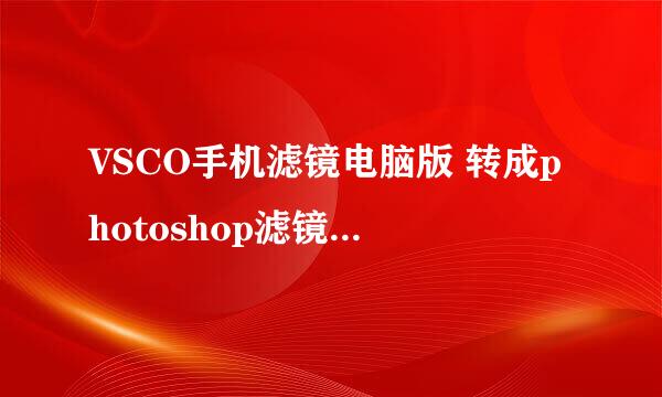 VSCO手机滤镜电脑版 转成photoshop滤镜使用方法